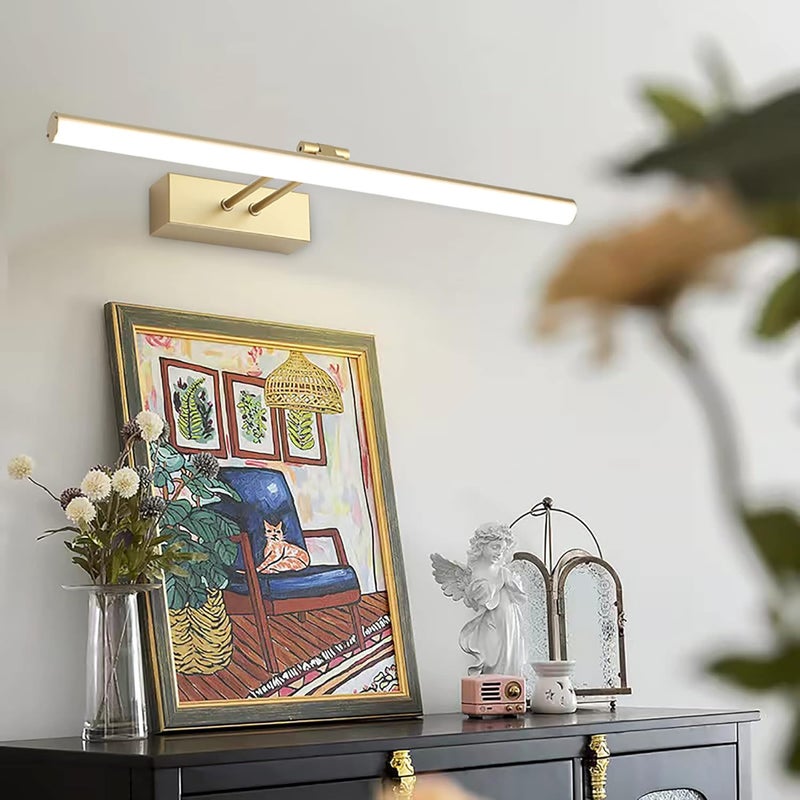 HOWMZON Battery Operated Picture Light,5200mAh Picture Lights for Wall with Remote,16 inch Art Light for Paintings, Gallery Lighting for Photo,Mirror,Artwork Frame,Portrait(Gold) - Image 2